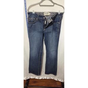 Ariat REAL Mid Rise Boot Cut Denim Jeans Size 32 Dark Wash